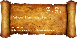 Pakos Henrietta névjegykártya